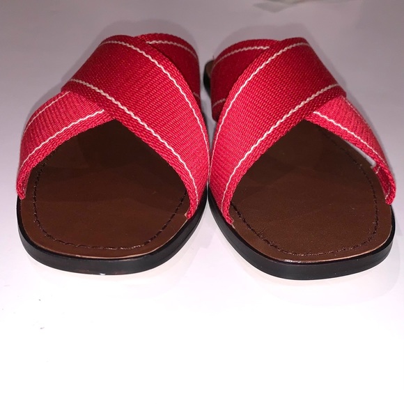 NEW J. Crew Skinny Stripe Webbing Flat Sandals - Picture 4 of 8